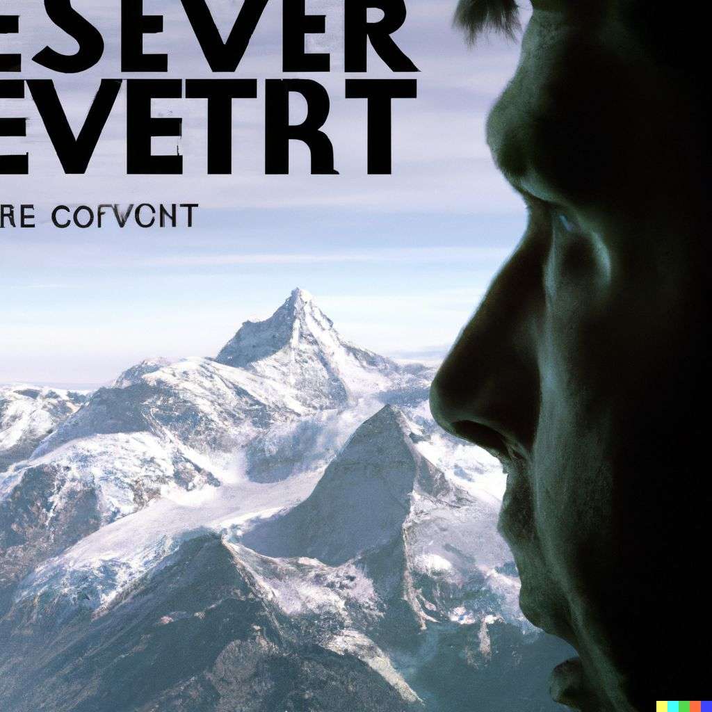 someone gazing at Mount Everest, promotional poster for an Oscar-winning movie